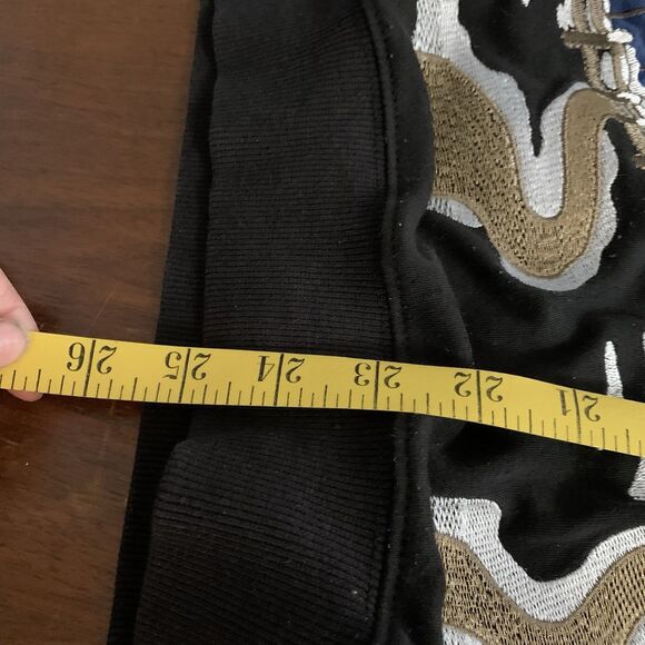 VTG Christmas Sweater Pullover Sweatshirt Black Embroidered Woodland Cabin Xl - Picture 7 of 8